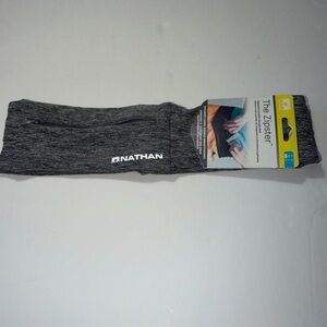 NWT Nathan The Zipster Zippered Pocket Storage Running Belt Gray - Unisex Sz S